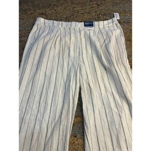 NWT Old Navy Taylor‎ Wide Leg Trouser Pants Extra High Rise Striped Linen XL